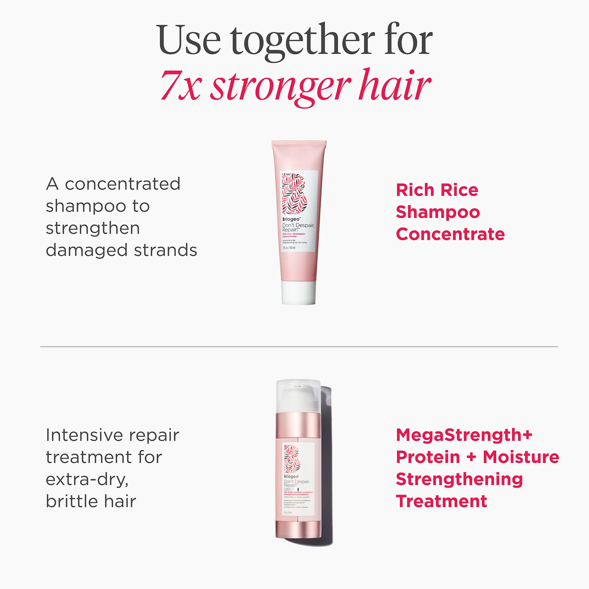 Don't Despair Repair! MegaStrength+ Rice Water Protein + Moisture Strengthening Treatment - Briogeo